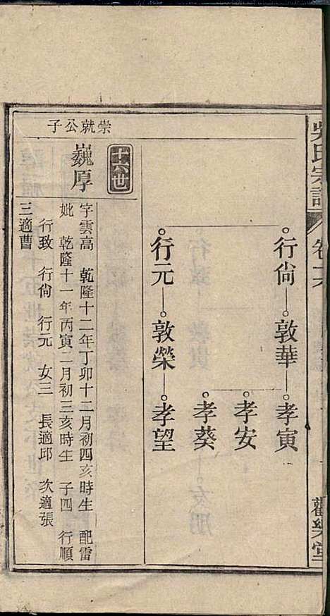 怀邑吴氏宗谱_吴桢_32册_观乐堂_民国10年(1921_怀邑吴氏家谱_十六