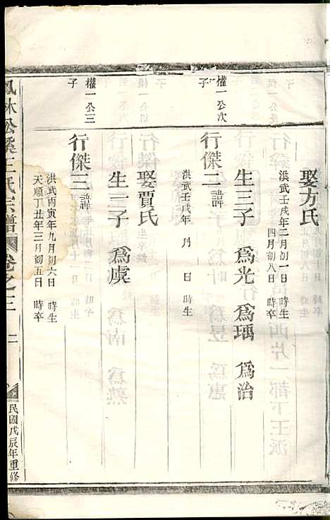 凤林松溪王氏宗谱_王庆善_6册_民国17年(1928_凤林松溪王氏家谱_四