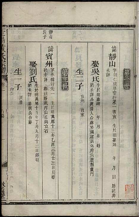 定阳黄氏宗谱_黄起财_2册_敬义堂_民国元年(1912_定阳黄氏家谱_二