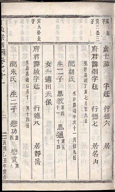 丁氏宗谱_丁喜戊_32册_缙云丁氏_民国14年(1925_丁氏家谱_十