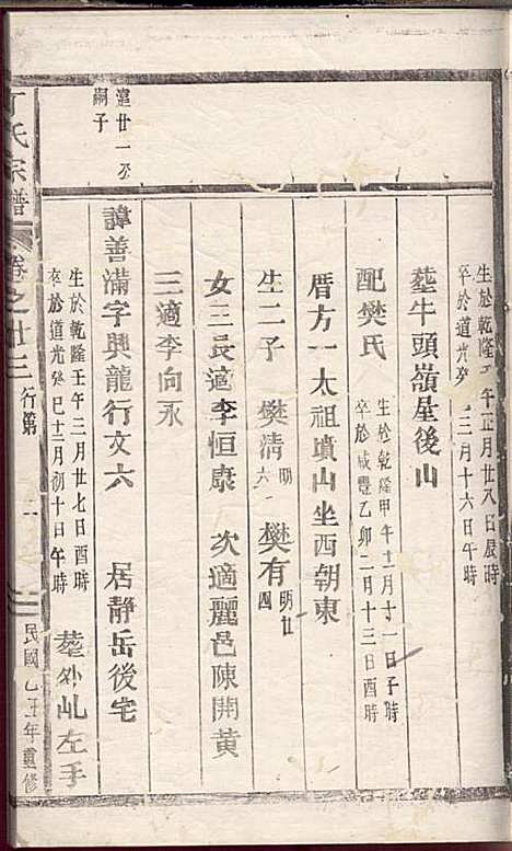 丁氏宗谱_丁喜戊_32册_缙云丁氏_民国14年(1925_丁氏家谱_三二