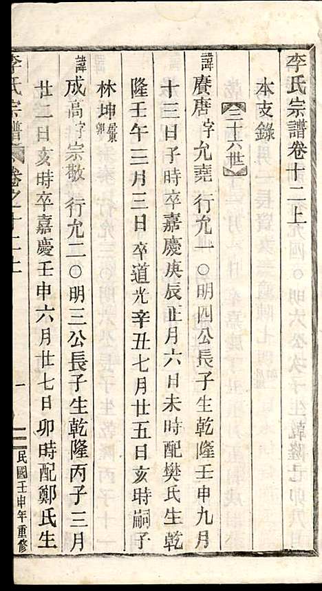 李氏宗谱_李芹_38册_民国二十一年（1932_李氏家谱_二二