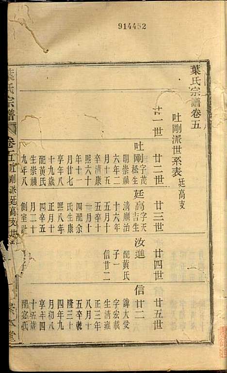 叶氏宗谱_华锦泉_8册_崇本堂_民国10年(1921_叶氏家谱_五