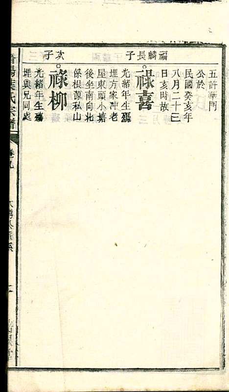 潜阳叶氏宗谱_叶锦如_29册_益圭堂_民国13年(1924_潜阳叶氏家谱_九