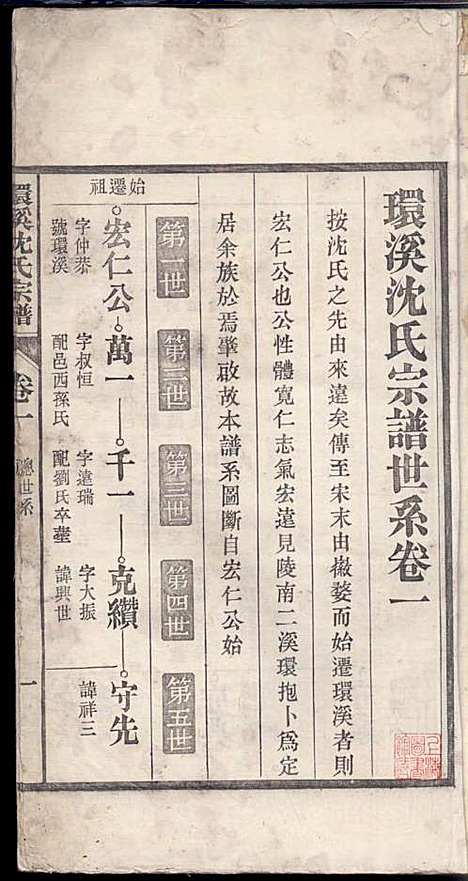 环溪沈氏宗谱_沈葆祺_18册_民国十五年(1926_环溪沈氏家谱_二