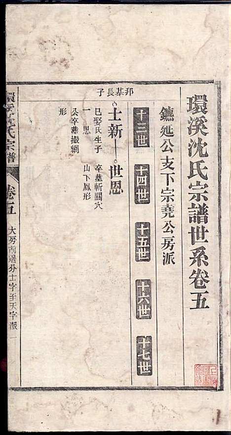 环溪沈氏宗谱_沈葆祺_18册_民国十五年(1926_环溪沈氏家谱_六