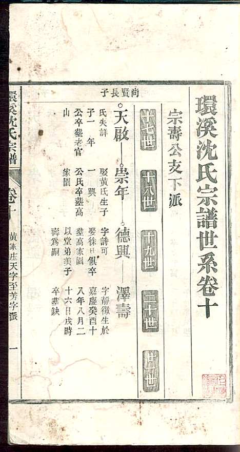 环溪沈氏宗谱_沈葆祺_18册_民国十五年(1926_环溪沈氏家谱_十一