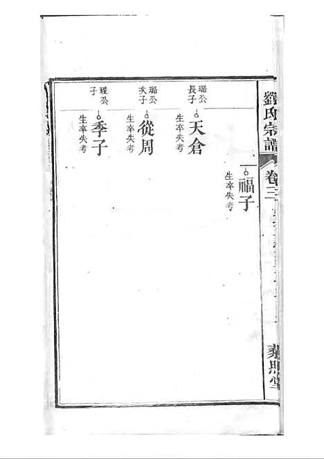 刘氏宗谱[清]刘思渠等_木活字本 20册_时同堂_清光绪33年(1907_刘氏家谱_四