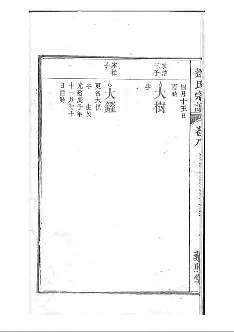 刘氏宗谱[清]刘思渠等_木活字本 20册_时同堂_清光绪33年(1907_刘氏家谱_九