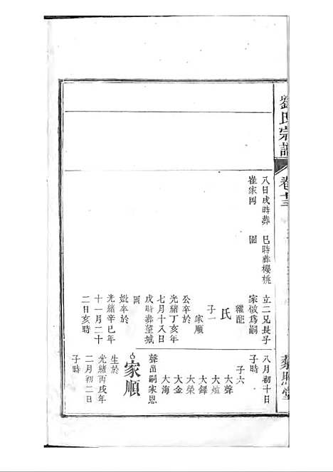 刘氏宗谱[清]刘思渠等_木活字本 20册_时同堂_清光绪33年(1907_刘氏家谱_十四