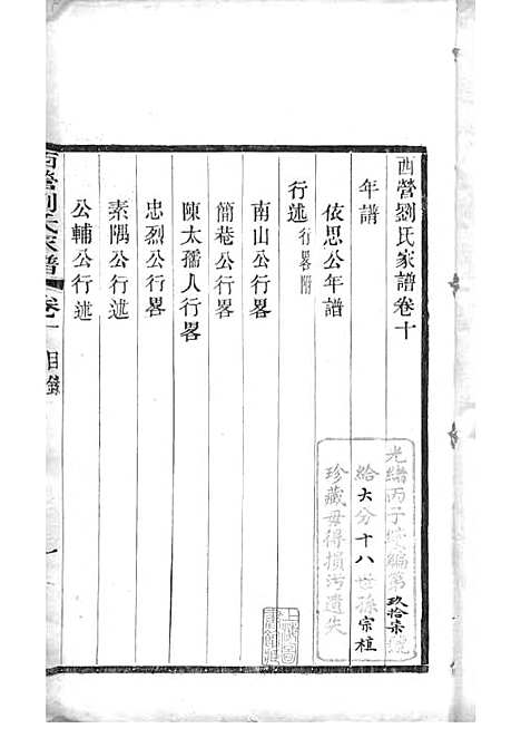 西营刘氏家谱[清]刘翊宸等纂修_木活字本 12册_武进刘氏_清光绪2年(1876_西营刘氏家谱_十