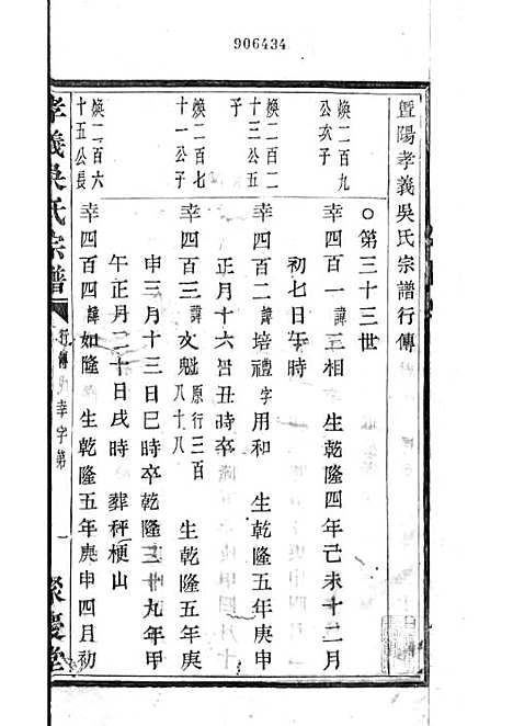 暨阳孝义流子里吴氏宗谱[清]江澜等_木活字本 51册_聚庆堂_清光绪14年(1888_暨阳孝义流子里吴氏家谱_三四