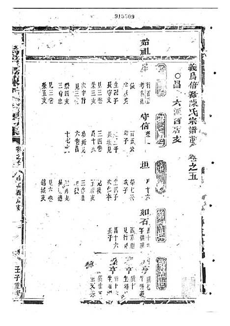 义乌倍磊陈氏宗谱前集_陈海佳等_木活字本 18册_义乌陈氏_民国元年(1912_义乌倍磊陈氏家谱前集_五