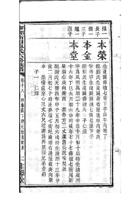 宁乡衡田廖氏六修族谱_廖树基_木活字本 24册_桂馨堂_民国36年(1947_宁乡衡田廖氏六修家谱_二三