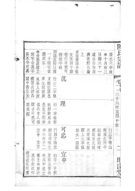 毗陵陈氏续修宗谱[清]陈润宗等_木活字本 34册_映山堂_清光绪30年(1904_毗陵陈氏续修家谱_十九