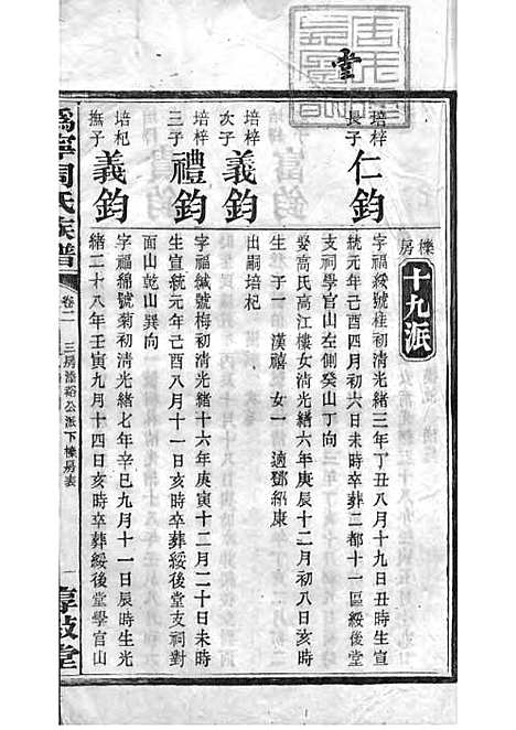 周氏族谱_周培莪_木活字本 23册_惇叙堂_民国18年(1929_周氏家谱_十四