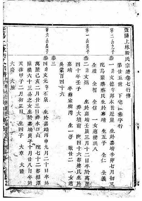 暨阳上林斯氏宗谱[清]斯文_木活字本;6册_孝义堂_清乾隆60年(1795_暨阳上林斯氏家谱_二