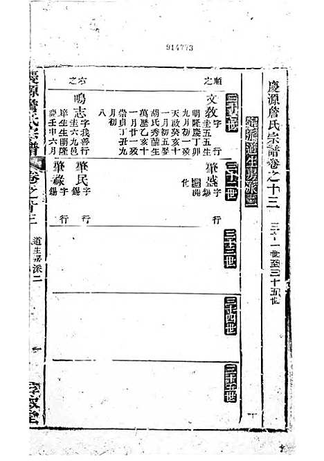 庆源詹氏宗谱[清]詹大衡_木活字本;11册_?叙堂_清乾隆50年(1785_庆源詹氏家谱_七