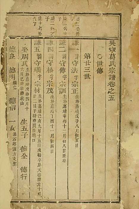 吴宁葛氏宗谱[清]葛葵_木活字本;1册_吴宁葛氏_清康熙51年(1712_吴宁葛氏家谱_二