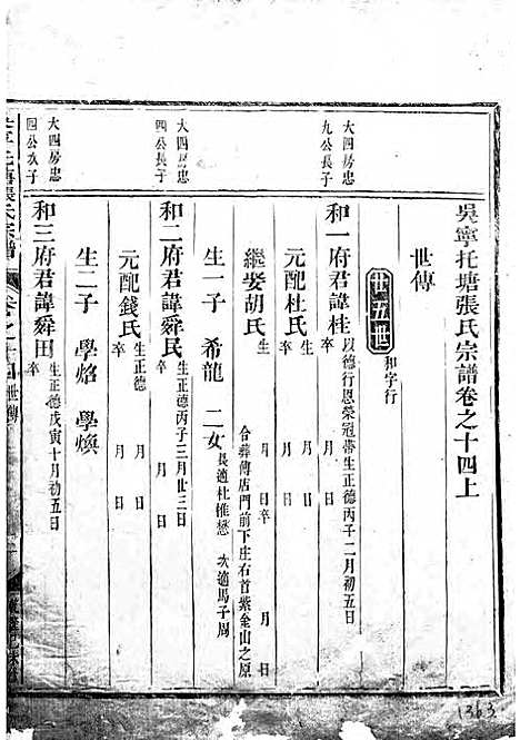 吴宁托塘张氏宗谱_木活字本;9册_吴宁张氏_清乾隆4年(1739_吴宁托塘张氏家谱_七