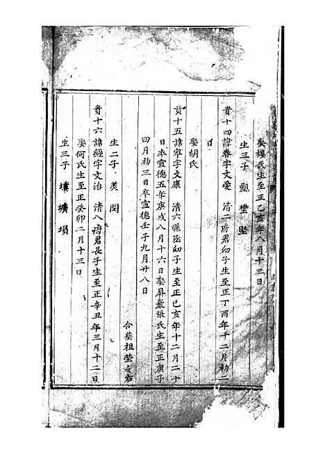 吴宁校牆曹氏宗谱_刻本;1册_吴宁曹氏_明崇祯12年(1639_吴宁校牆曹氏家谱_一