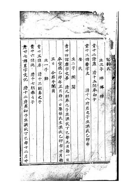 吴宁校牆曹氏宗谱_刻本;1册_吴宁曹氏_明崇祯12年(1639_吴宁校牆曹氏家谱_一