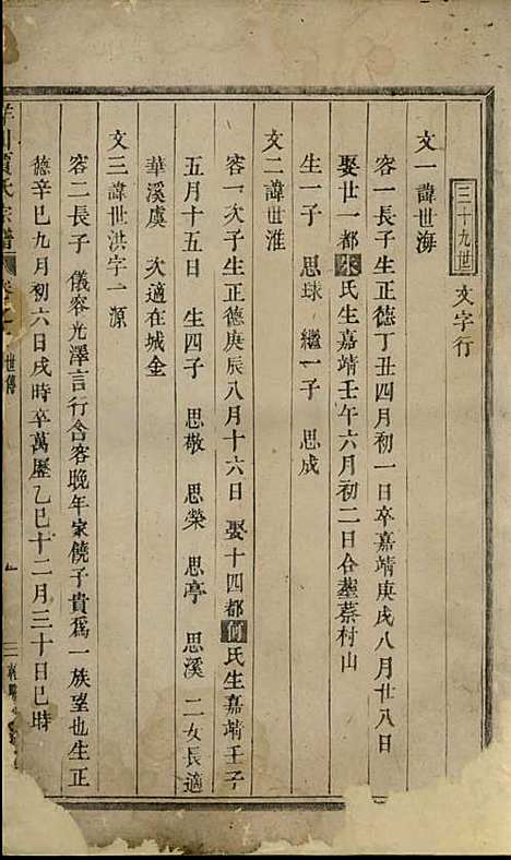 洋川贾氏宗谱[清]贾元信_木活字本;6册_义乌贾氏_清乾隆59年(1794_洋川贾氏家谱_四