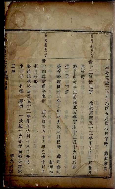 暨阳古竹王氏宗谱_木活字本;7册_暨阳王氏_清乾隆60年(1795_暨阳古竹王氏家谱_六