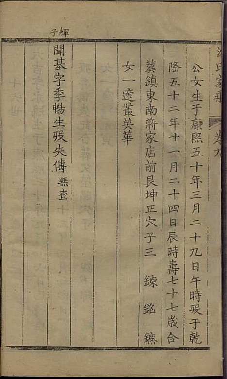 沈氏家乘[清]沈炀_刻本;12册_如臯沈氏_清乾隆59年(1794_沈氏家乘_六