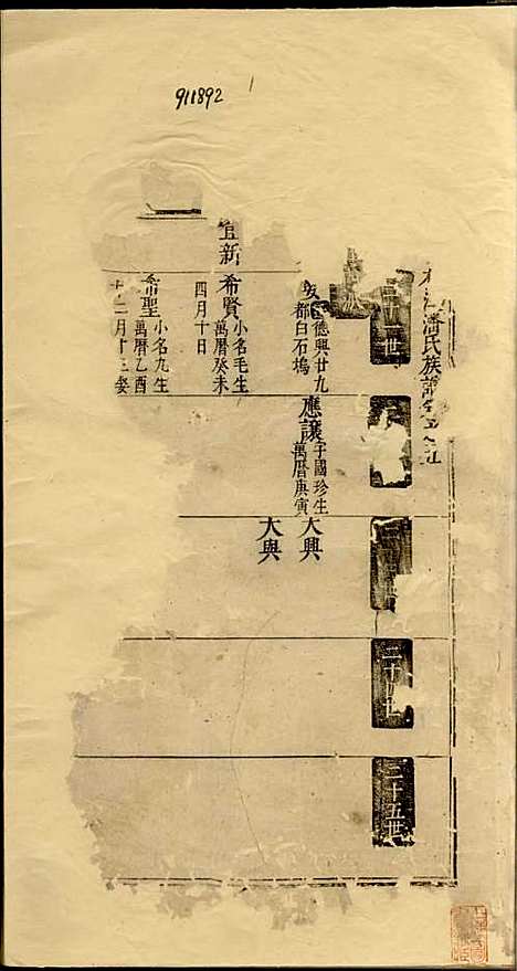 婺源桃溪潘氏族谱_刻本;2册_婺源潘氏_明崇祯间_婺源桃溪潘氏家谱_一