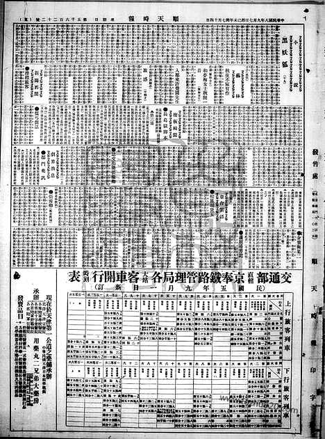 《顺天时报》宣统民国日报_1919年0907_民国报纸