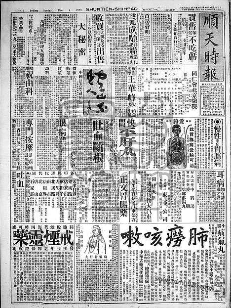 《顺天时报》宣统民国日报_1929年1201_民国报纸