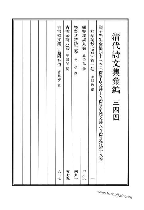 《清代诗文集汇编》国子先生全集_顾双溪集_乐贤堂诗钞_古雪斋诗_古雪斋文集_清代诗文集汇编