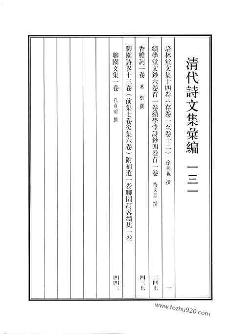 《清代诗文集汇编》培林堂文集_绩学堂文钞_绩学堂诗钞_香胆词_聊园诗畧_聊园诗畧续集_聊园文集_清代诗文集汇编