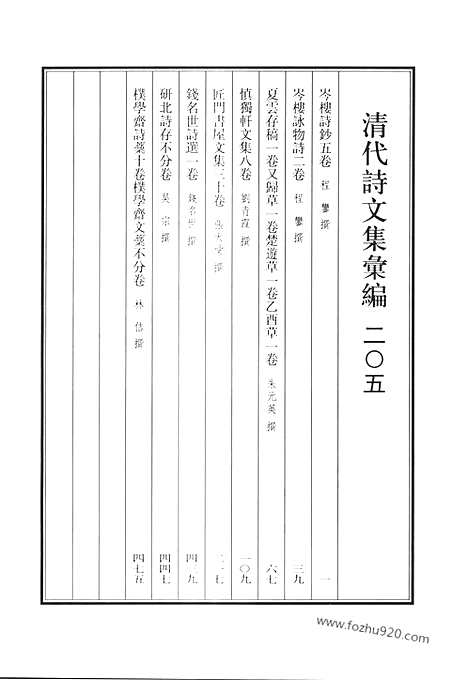 《清代诗文集汇编》岑楼诗钞_岑楼咏物诗_夏云存稿_又归草_梦游草_乙酉草_慎独轩文集_匠门书屋文集_钱名世诗选_研北诗存_朴学斋诗稿_朴学斋文稿_清代诗文集汇编