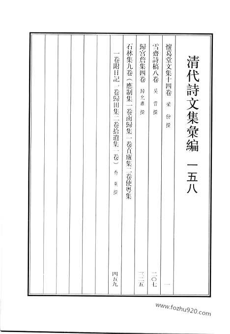 《清代诗文集汇编》怀葛堂文集_雪斋诗稿_归宫詹集_石林集_清代诗文集汇编