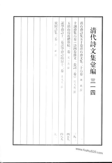 《清代诗文集汇编》萚石斋诗集_萚石斋文集_十诵斋集_玉镇山房近体剩稿_说学斋诗_说学斋诗续录_騃园诗集_清代诗文集汇编