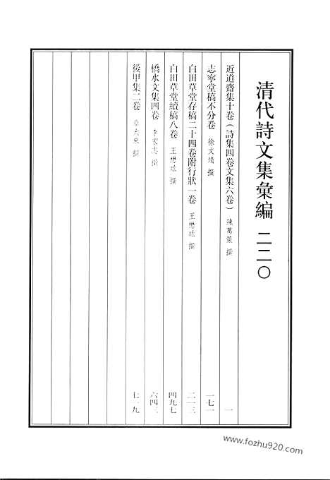 《清代诗文集汇编》近道斋集_志宁堂稿_白田草堂存稿_白田草堂续稿_桥水文集_后甲集_清代诗文集汇编