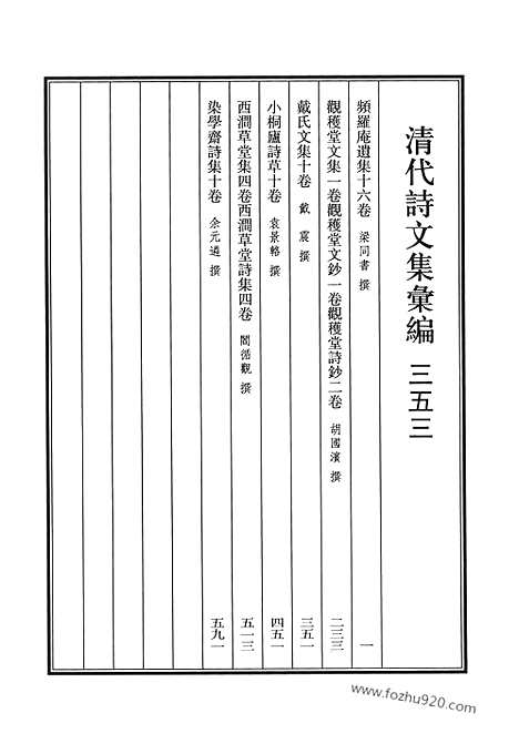 《清代诗文集汇编》频罗庵遗集_观获堂文集_观获堂文钞_观获堂诗钞_戴氏文集_小桐庐诗草_西涧草堂集_四涧草堂诗集_染学斋诗集_清代诗文集汇编