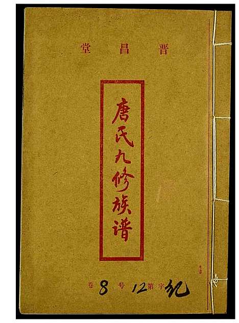 [唐]唐氏九修族谱 (中国) 唐氏九修家谱.pdf