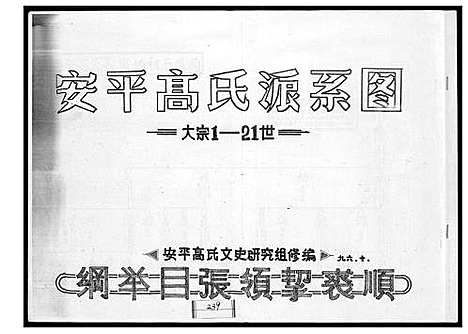 [高]安平高氏派系图 (福建) 安平高氏派系图.pdf