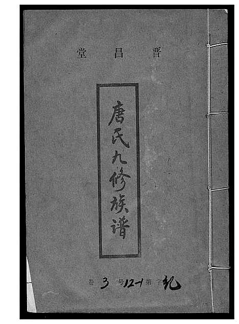 [唐]唐氏九修族谱 (福建) 唐氏九修家谱_三.pdf