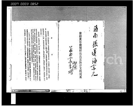 [张]莆田黄石横塘村张氏家族分支概况表 (广东、福建) 莆田黄石横塘村张氏家家分支概况表_一.pdf