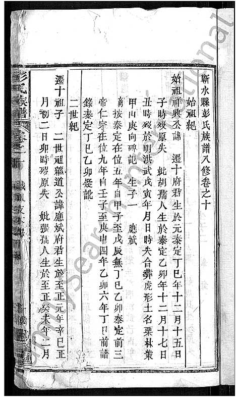 [彭]彭氏族谱_44卷-蕲水县彭氏族谱八修 (湖北) 彭氏家谱_一.pdf