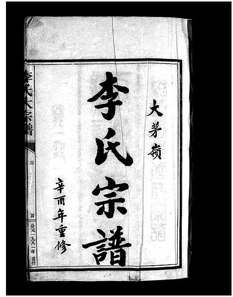 [李]大茅岭李氏宗谱_不分卷 (浙江) 大茅岭李氏家谱.pdf