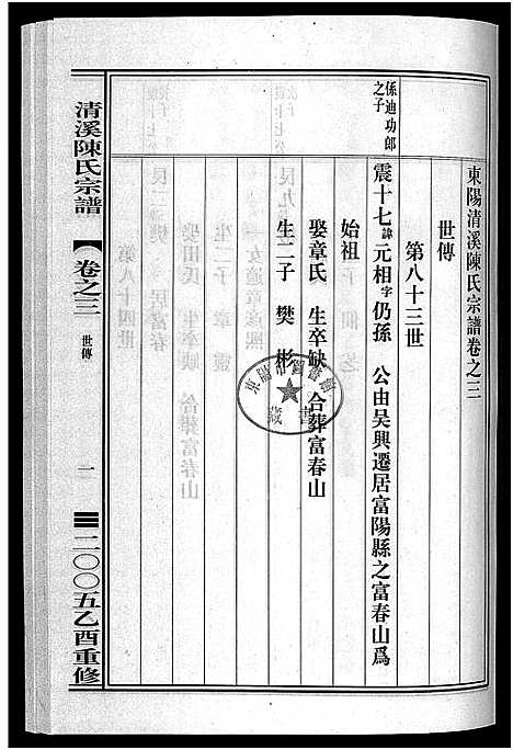 [陈]清溪陈氏宗谱_8卷 (浙江) 清溪陈氏家谱_三.pdf